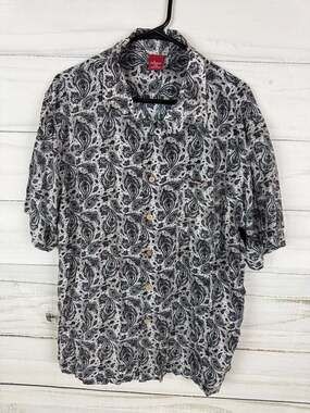 Junction West Men's XXL 100% Rayon Paisley Short Sleeve Button Down Shirt